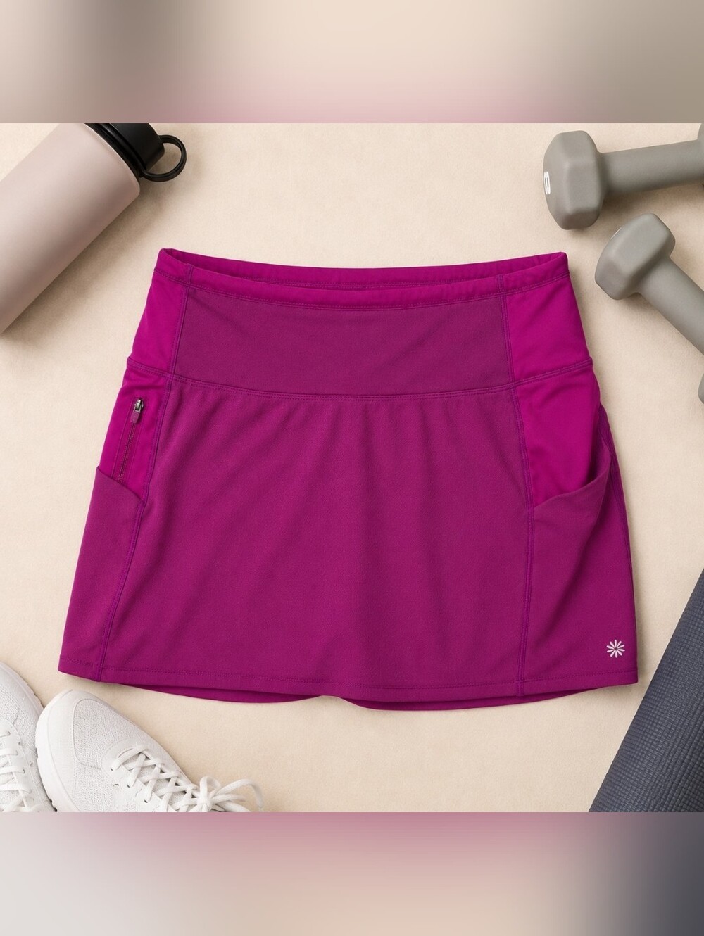 Athleta Magenta Action Skort In Dobby 14.5" XS Pockets